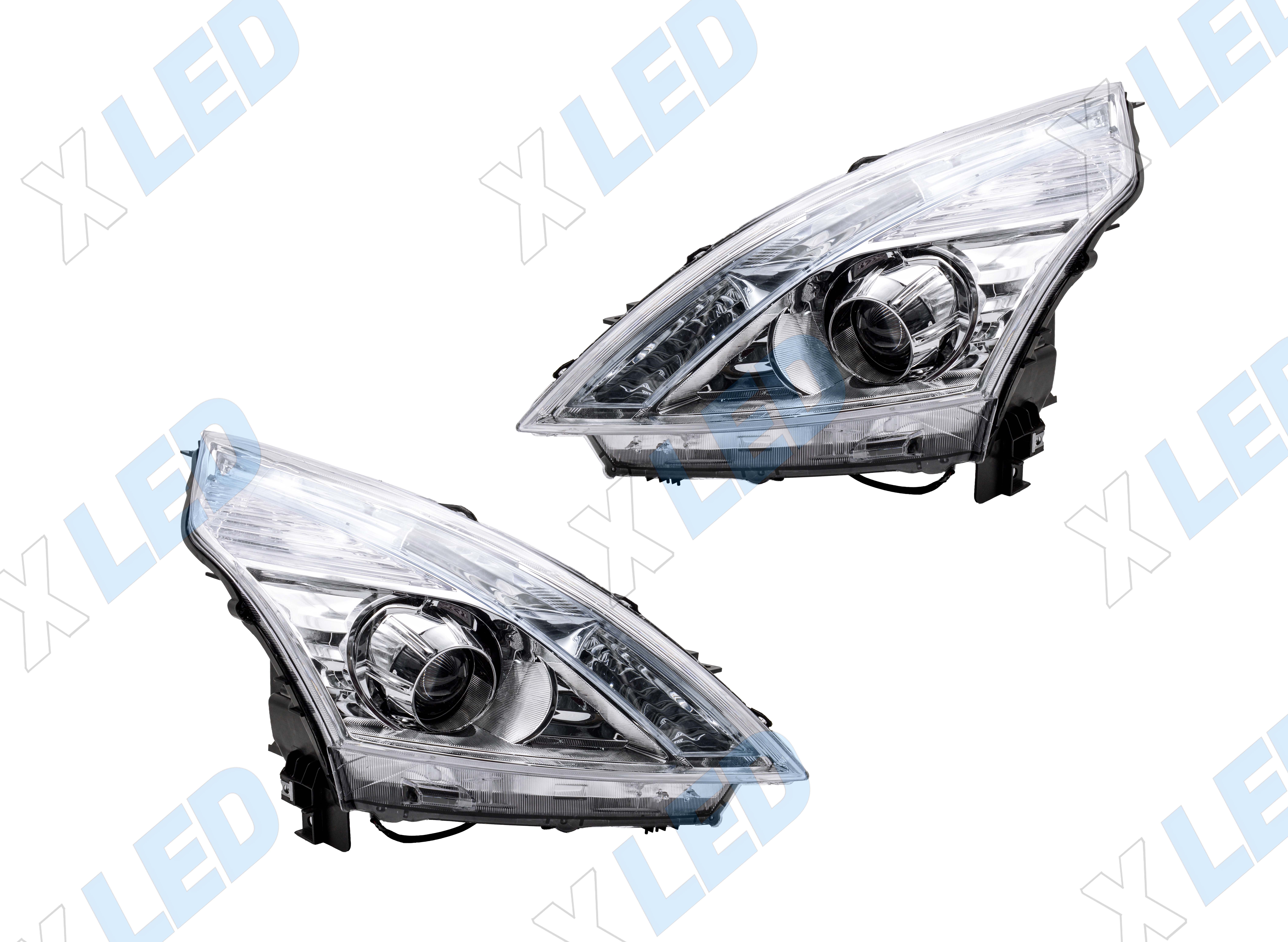 Комплект фар Nissan Teana (2011-2013) с bi-led линзами Х5 X-LED, подключение ксенон