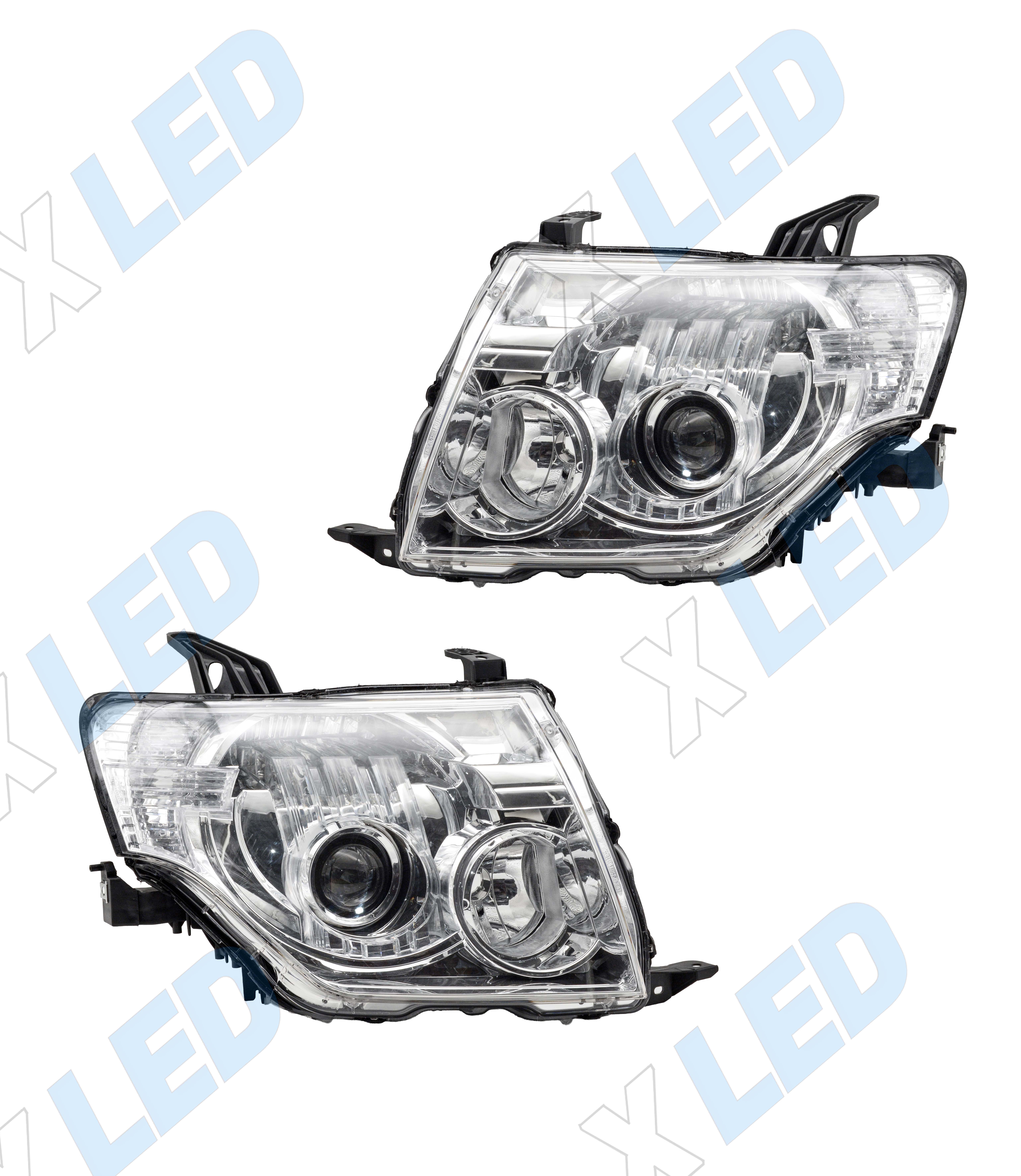 Комплект фар Mitsubishi Pajero (2007-2010) с bi-led линзами Х6 X-LED