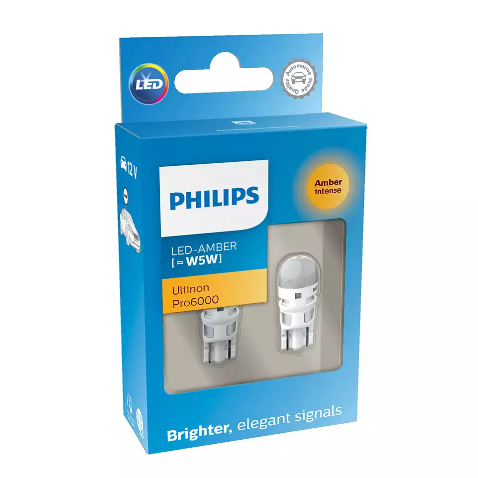 Светодиоды PHILIPS 12V T10/W5W Ultinon Pro6000К LED Amber