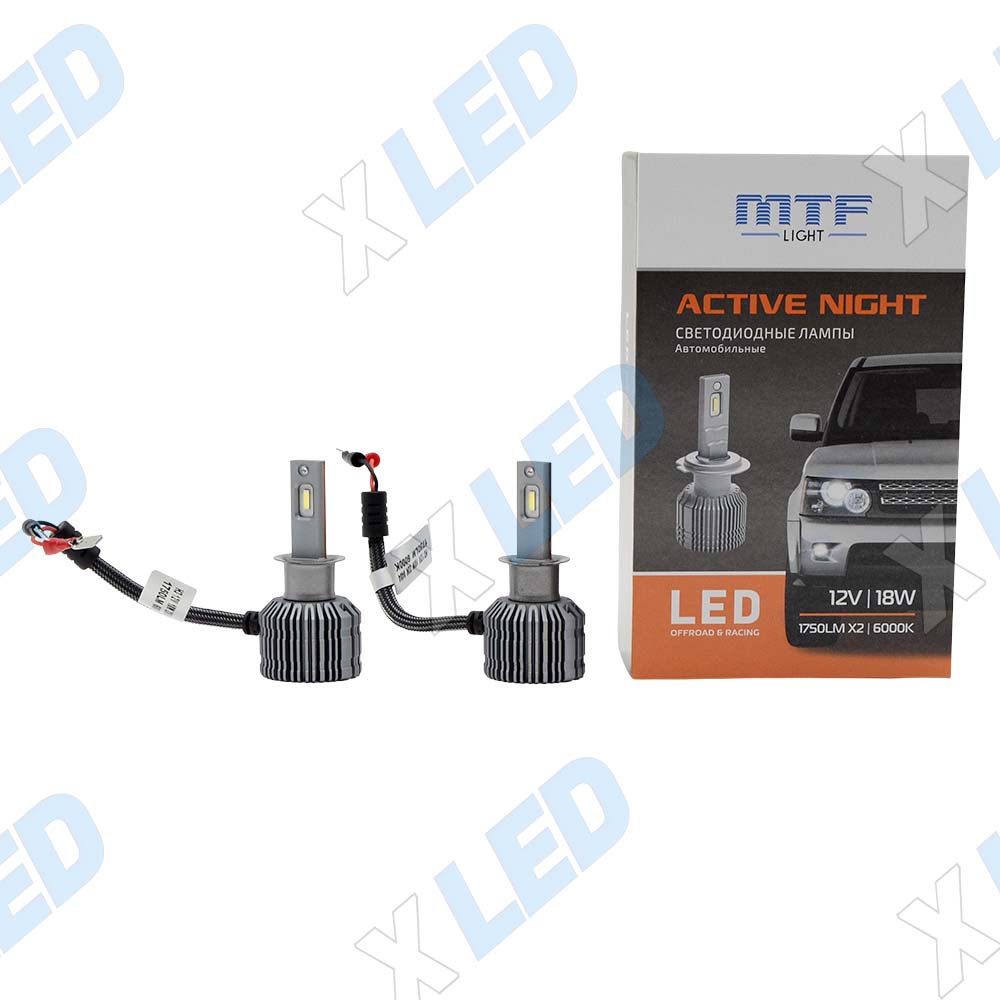 Комплект светодиодных ламп H3 MTF Light ACTIVE NIGHT 6000K 12v