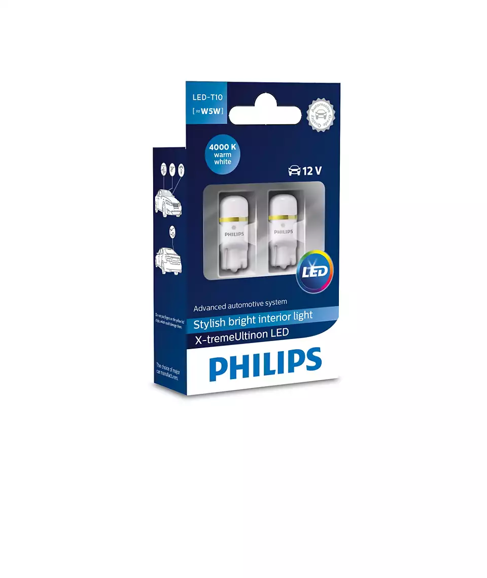 Светодиоды PHILIPS 12V T10/W5W X-tremeUltinon LED 4000К 2 шт
