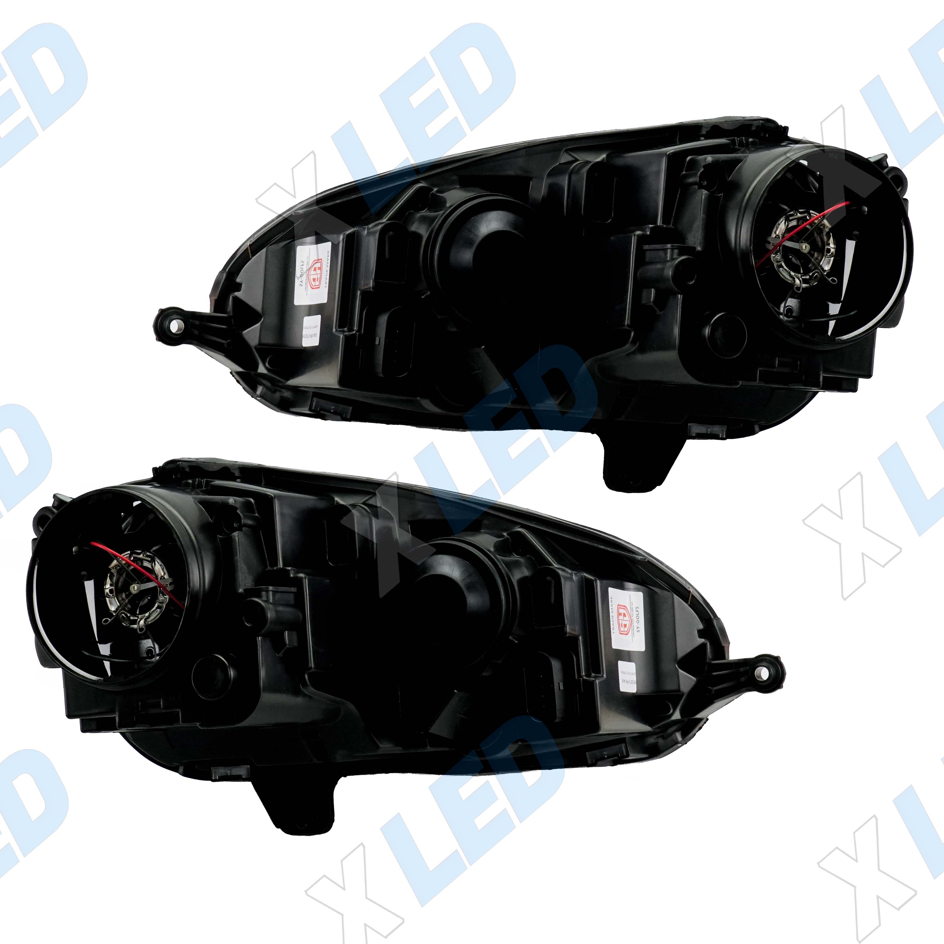Комплект фар (тюнинг) Volkswagen Golf 5 (2003-2006) Chrome, линза галоген, 9Pin