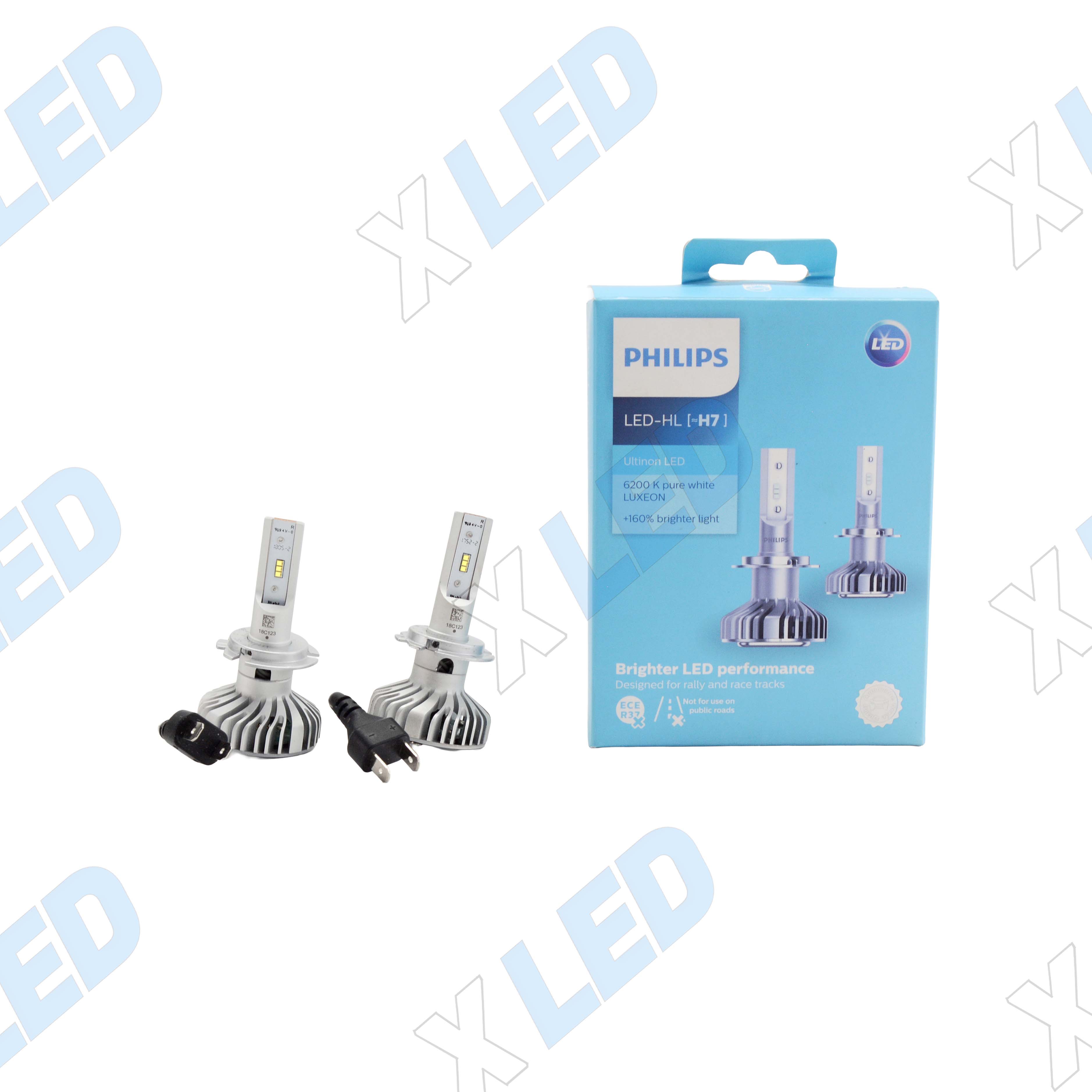 Комплект светодиодных ламп H7 Philips Ultinon LED 6200K (11972ULWX2)