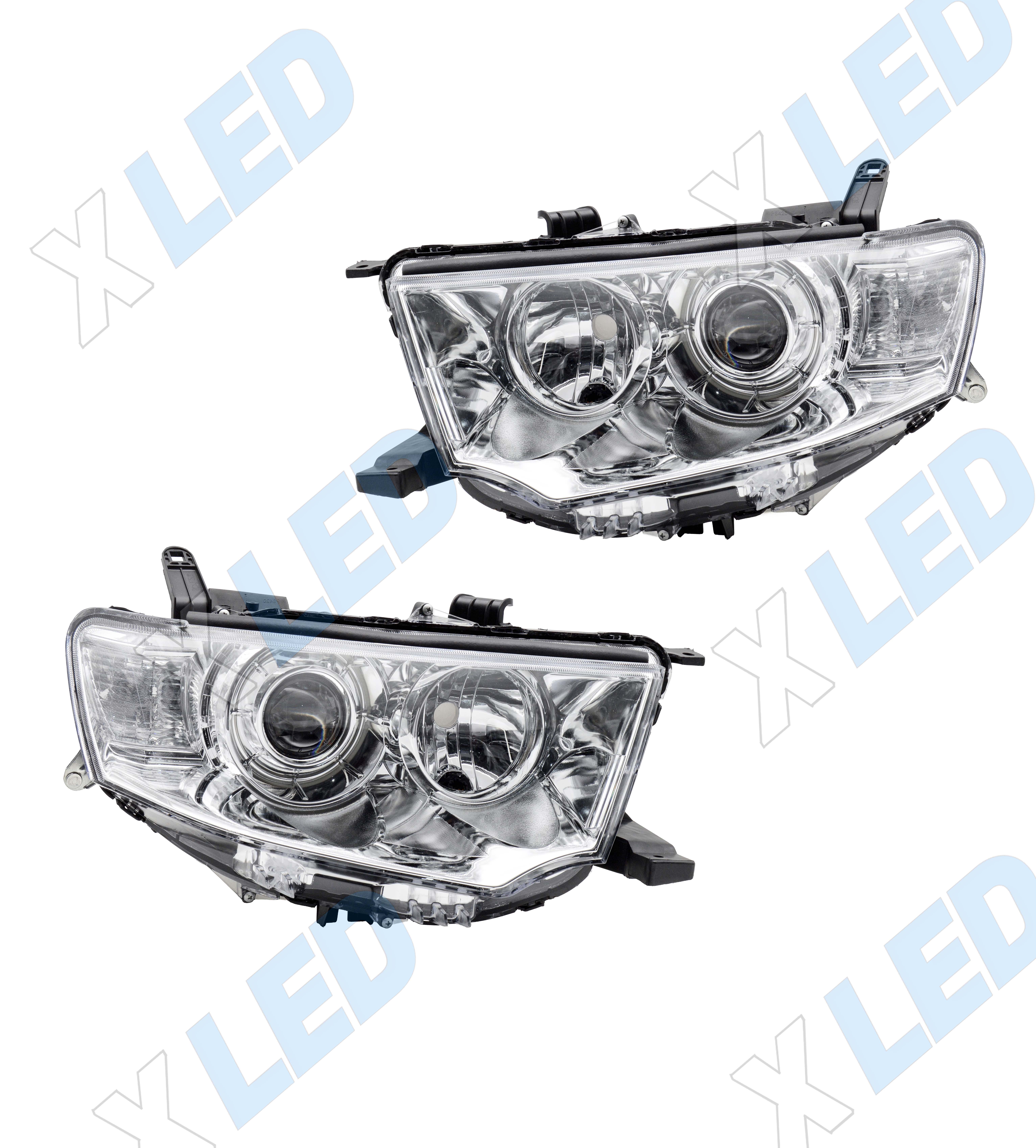 Комплект фар Mitsubishi Pajero Sport (2008-2016) с bi-led линзами Х6 X-LED, подключение галоген