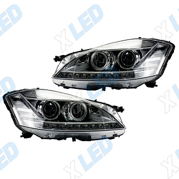 Комплект фар (тюнинг) Mercedes S-Class W221 V(2005-2009) осн. xenon D1S без бл. дальн. линза галоген