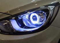 Установка би-ксеноновых линз Hella на  Hyundai Solaris
