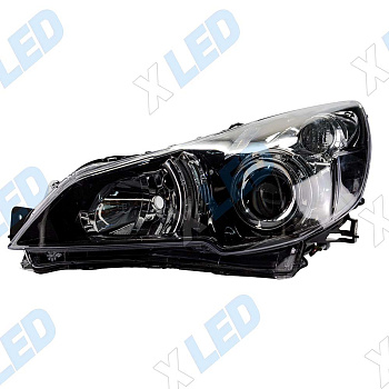 Фара Subaru Legacy V (2009-2012) Black, с линзой (левая)
