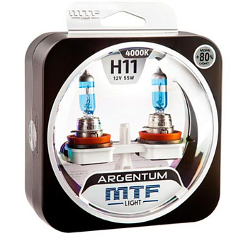 Галогенные лампы H11 MTF Argentum +80% 4000К