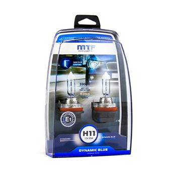 Галогенные лампы H11 MTF Light DYNAMIC BLUE 12V 