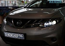 Nissan Murano Z51 2012 Замена на Би-ксеноновые линзы Hella 3