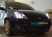 Ford Fiesta 2008 год Установка линз Morimoto G5H1