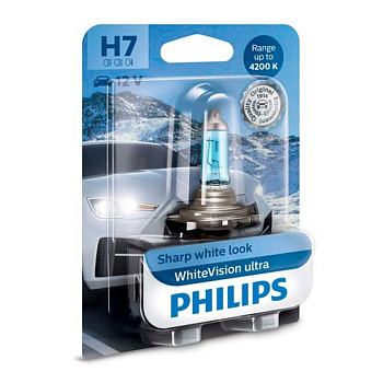 Галогенная лампа H7 Philips White Vision Ultra 12972WVUB1