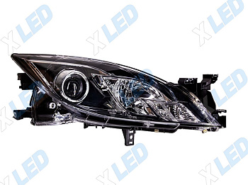 Фара Mazda 6 GH рестайлинг (2007-2013) линза галоген, с электрокорректором (правая)