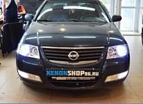 Установка би-ксеноновых линз Koito Q5 и ангельские глазки | Nissan almera