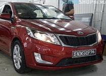Установка Би-галогенные линзы Hella/ Kia Rio 2014 год
