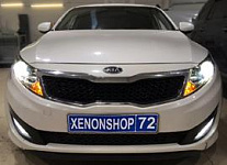 Kia Optima Установка би-ксеноновых линз Hella 3
