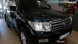 Toyota Land Cruiser 200 Установка Би-ксеноновых линз Hella 3