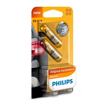 Комплект галогенных ламп H6W Philips Vision Standard 12V 12036B2