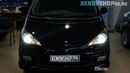 Toyota Estima Установка Би-ксеноновых линз Koito Q5