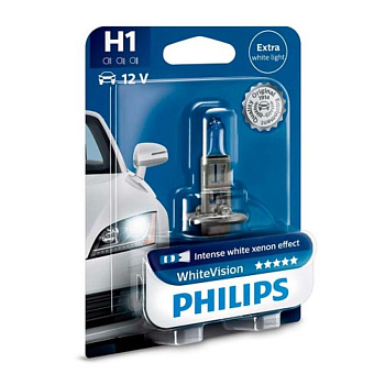 Галогенная лампа H1 Philips White Vision 12V 12258WHVB1