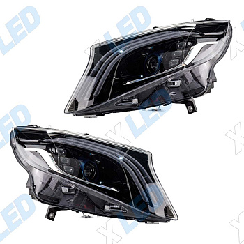 Комплект фар (тюнинг) Mercedes Vito W447 (2014-2026) Bi-Led (в стиле Maybach)