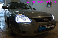Установка би-ксеноновых линз в Lada Priora 2013г.