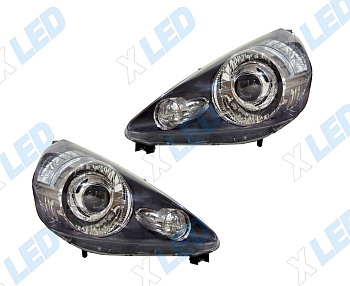 Комплект фар Honda Fit (2004-2008) с bi-led линзами Х2.5 X-LED, подключение галоген