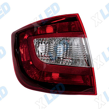 Фонарь задний Skoda Rapid I (2012-2017) галоген, черный (левый)