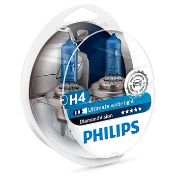 Галогенные лампы H4 Philips Diamond Vision 12342DVS2