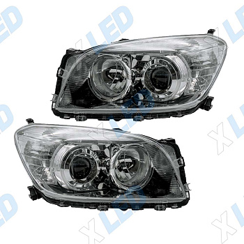 Комплект фар Toyota RAV4 (2005-2007) с bi-led линзами Х4 X-LED, подключение галоген