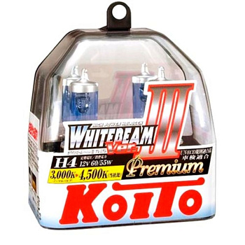 Галогенные лампы H4 KOITO Whitebeam III 4500K P0744W