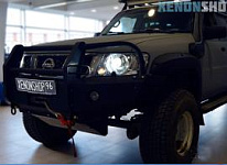 Nissan Patrol Y61 Установка Би-диодных линз Hella 3