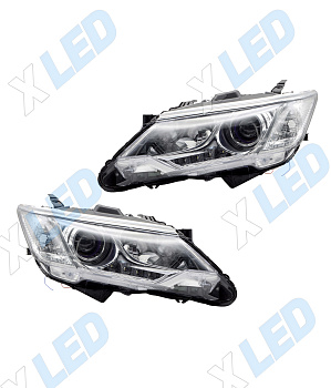 Комплект фар Toyota Camry XV55 (2014-2017) с bi-led линзами ХV3 pro X-LED, подключение ксенон