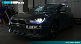 Замена линз на Би-ксеноновые Hella 3 | Mitsubishi Lancer X
