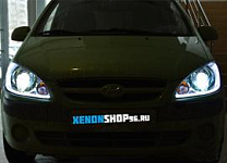 Установка би-ксеноновых линз Koito Q5 3" в Hyundai Getz 2011 год