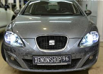 Установка Би-ксеноновых линз KOITO Q5 H4 3 - Seat Leon 2011 г.