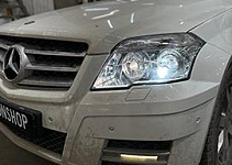 Mercedes GLK 220 — светодиодные линзы