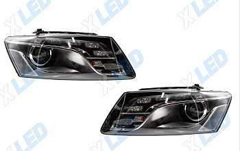 Комплект фар Audi Q5 (2008-2012) с bi-led линзами Х4 X-LED, подключение ксенон