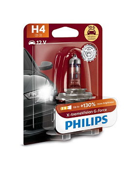 Галогенная лампа H4 Philips X-treme Vision G-force 12342XVGB1