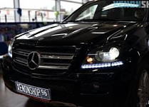 Mercedes X164 Замена на Би-ксеноновых линз Hella 3