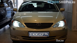 Toyota Camry XV30 Установка Би-ксеноновых линз Hella 3R