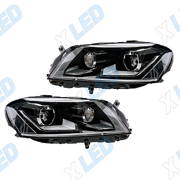 Комплект фар (тюнинг) Volkswagen Passat B7 (2011-2015)  №2, линза галоген