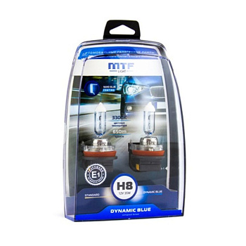 Галогенные лампы H8 MTF Light DYNAMIC BLUE 12V