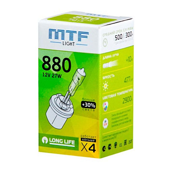Галогенная лампа H27 MTF Standard 880 +30% 12V