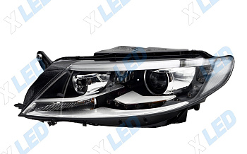 Фара Volkswagen Passat CC I рестайлинг (2011-2020) линза ксенон + ДХО LED (левая)