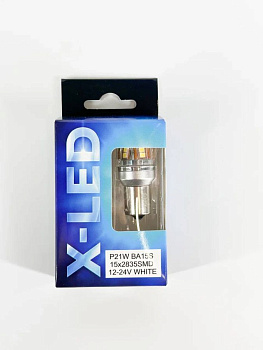Комплект светодиодных ламп P21W X-LED (15*2835SMD Osram) Canbus 12-24V White