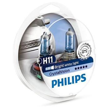Галогенные лампы H11 Philips Crystal Vision 12V 12362CVSM