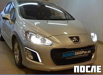 Установка би-ксеноновых линз KOITO Q5 и комплекта ксенона в Peugeot 308