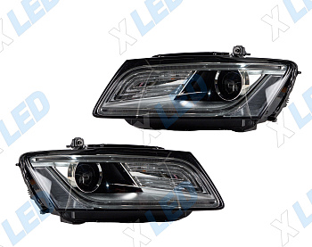 Комплект фар Audi Q5 (2013-2017) с bi-led линзами Х6 X-LED, подключение ксенон