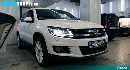 Замена линз на Би-ксеноновые Hella 3 | Volkswagen Tiguan 2013 год
